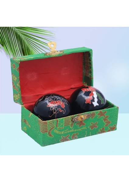 Resim 1 2 Adet Çin Sağlık Topları Baoding Topları Egzersiz Masaj Topları Stres Giderici El Egzersiz Topu (Rastgele Kutu ve Top) (Yurt Dışından)