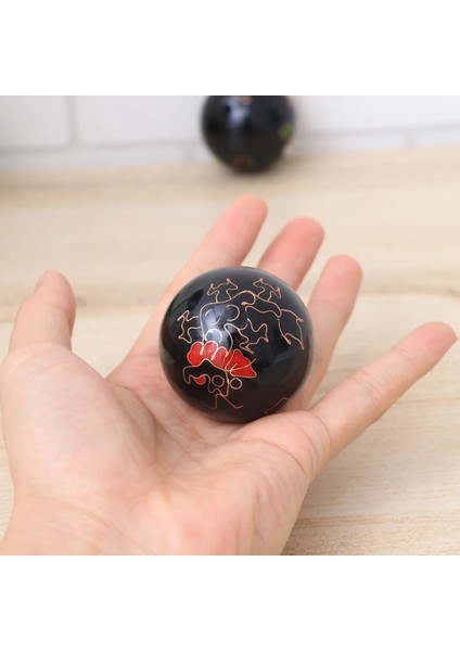 Resim 1 2 Adet Çin Sağlık Topları Baoding Topları Egzersiz Masaj Topları Stres Giderici El Egzersiz Topu (Rastgele Kutu ve Top) (Yurt Dışından)