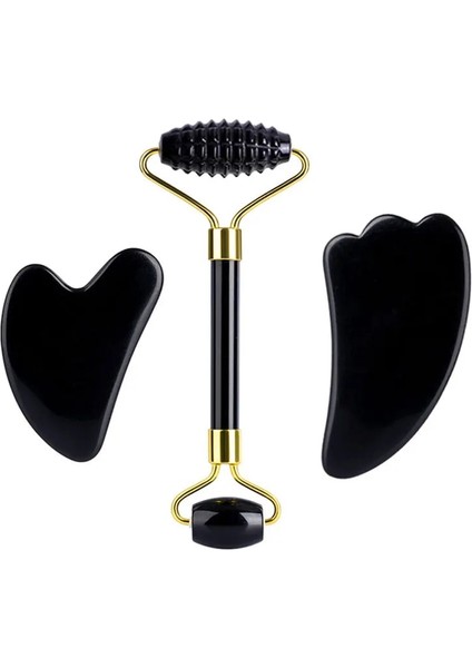 K Tipi Doğal Obsidyen Yüz Masajı Rulosu Gua Sha Kazıyıcı Seti Guaj Taşı Yüz Yeşim Rulo Masajı Guaj Kazıyıcı Yüz Masajı (Yurt Dışından) modelleri