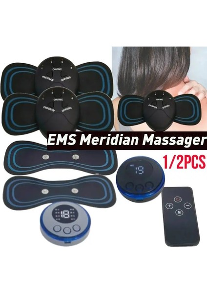 Uzaktan Kumanda 2pc Elektronik Sırt Boyun Masajı Kullanışlı Mini Boyun Masaj Yaması Akıllı Yeniden Kullanılabilir Hafif Yorgunluğu Gidermek Için Ayarlanabilir (Yurt Dışından)