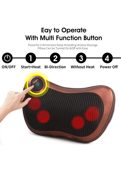 YH-B-341 Au Masaj Yastığı Shiatsu Boyun ve Sırt Masajı Isı ile Boyun ve Omuz Masajı 3D Derin Doku Yoğurma Masajı ile (Yurt Dışından) modelleri