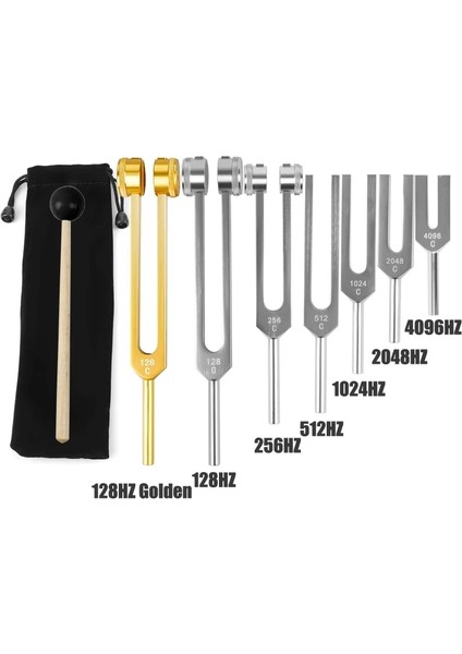 256Hz 128Hz 256Hz 512Hz 1024Hz 2048Hz 4096Hz Tıbbi Nörolojik Çakralar Diyapazon Seti Ses Şifa Terapisi Için Çekiç ile (Yurt Dışından)