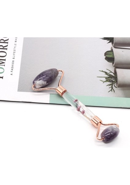 Pembe Renk Ebedi Çiçek Kök Yeşim Rulo Masaj Reçine Tozu Kristal Itme Zarif ve Güzel Sağlık Şükran Günü Hediyeleri (Yurt Dışından) indirimleri