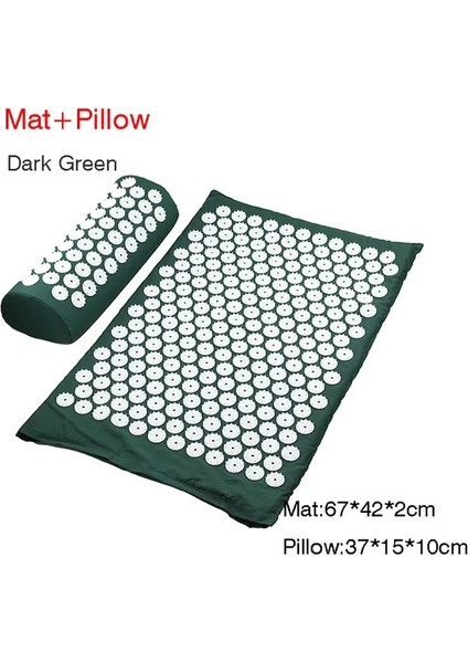 D Yeşil Mat Yastık Acupressuur Mat Hoofd Hals Terug Voetmassage Kussen Kussen Yoga Spike Mat Anti-Stres Akupunktur Pedi Naald Masajı (Yurt Dışından)