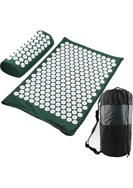 D Yeşil Mat Yastık Acupressuur Mat Hoofd Hals Terug Voetmassage Kussen Kussen Yoga Spike Mat Anti-Stres Akupunktur Pedi Naald Masajı (Yurt Dışından) fırsatları