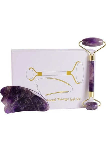 Tip 05 Doğal Ametist Rollerjade Seti Gerçek Yeşim Guaj Kazıyıcı Yeşim Masajı Gua Sha Kurulu Yüz Masajı Yüz Boynuz Masaj Rulo (Yurt Dışından) fiyatları