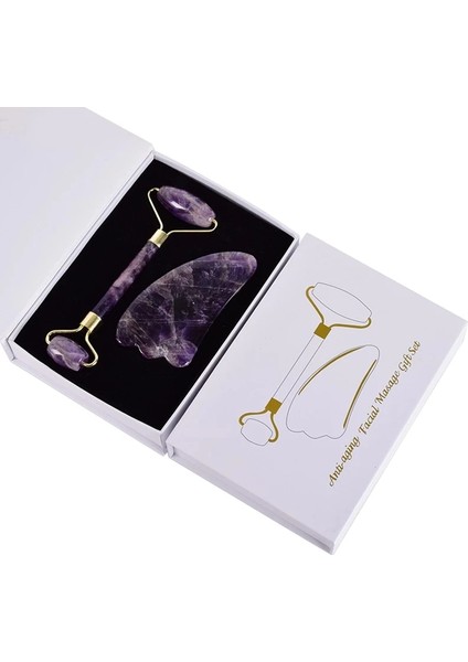 Tip 05 Doğal Ametist Rollerjade Seti Gerçek Yeşim Guaj Kazıyıcı Yeşim Masajı Gua Sha Kurulu Yüz Masajı Yüz Boynuz Masaj Rulo (Yurt Dışından) fırsatları