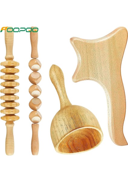 2 Adet-Set 1/2/3/4 Adet Ahşap Masaj Aracı Maderoterapia Kiti Lenfatik Drenaj Anti Selülit Masaj Fincan Çukurluğu Vücut Masajı Gua Sha Aracı (Yurt Dışından)