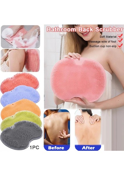 Gri Peeling Duş Masaj Kazıyıcı Banyo Kaymaz Banyo Paspas Sırt Masaj Fırçası Silikon Ayak Yıkama Vücut Temizleme Banyo Aracı (Yurt Dışından) fiyatları