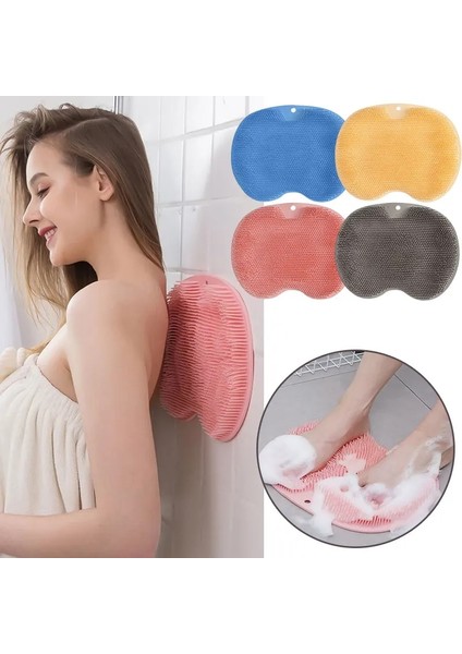 Gri Peeling Duş Masaj Kazıyıcı Banyo Kaymaz Banyo Paspas Sırt Masaj Fırçası Silikon Ayak Yıkama Vücut Temizleme Banyo Aracı (Yurt Dışından) modelleri