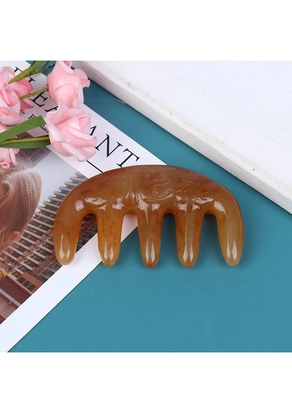 7 1 Adet Çin Doğa Yeşim Ahşap Tarak Guasha Yüz Masajı Spa Akupunktur Kafa Terapisi Tetik Noktası Tedavisi Kafa Güzellik Aracı (Yurt Dışından)