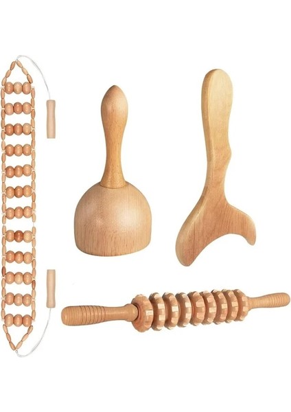 4 Adet Doğal Ahşap Terapi Masaj Aletleri Ahşap Masaj Vücut Şekillendirme Aracı Maderoterapia Seti Kas Ağrısını Gidermek Için, Vücut Şekillendirme (Yurt Dışından)