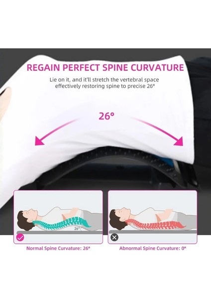 Pembe Manyetik Sırt Masajı Kas Gevşetme Sedye Tedavisi Alt Bel Ağrısını Gidermek Boyun Germe Servikal Omurga Desteği (Yurt Dışından) fırsatları