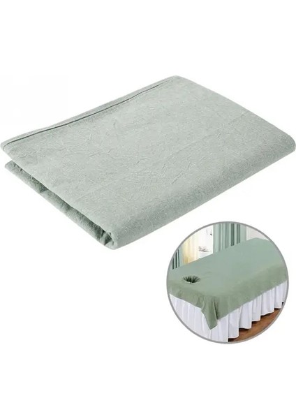 Yeşil Masaj Yatağı Örtüsü Güzellik Salonu Masaj Levha Dövme Vücut Spa Tedavisi Nefes Deliği ile Gevşeme Çarşaf 80*200 cm (Yurt Dışından)