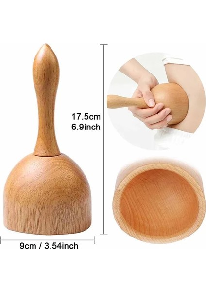 2 Ahşap El Masaj Fincan Rulo Ahşap Terapi Araçları Gua Sha Lenfatik Drenaj Masajı Vücut Şekillendirme, Selülit Sökücü (Yurt Dışından)