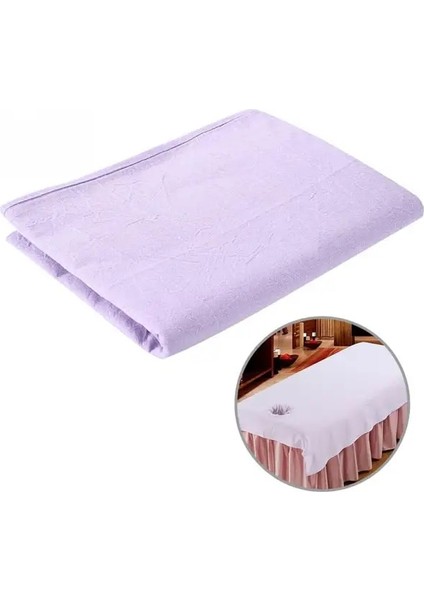 Leylak Masaj Yatağı Örtüsü Güzellik Salonu Masaj Levha Dövme Vücut Spa Tedavisi Nefes Deliği ile Gevşeme Çarşaf 80*200 cm (Yurt Dışından)
