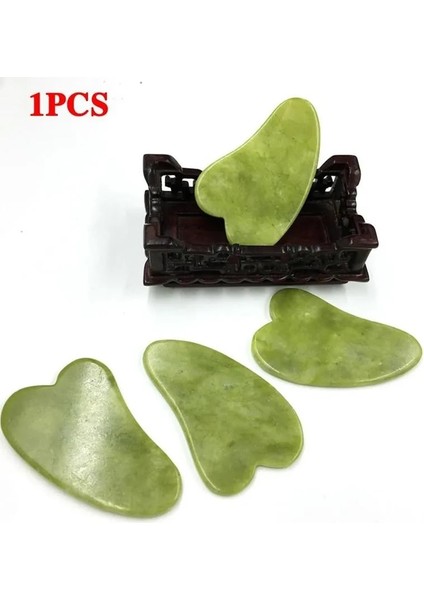 Yeşil Doğal Yeşil Yeşim Taş Gua Sha Masaj Aracı Yüz Spa Terapi Masajı Guaj Taş Antistres Vücut Kazıma Tahtası (Yurt Dışından)
