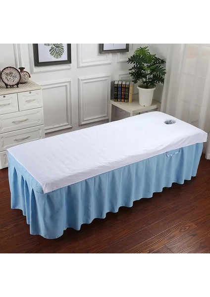 Saf Beyaz Delikli 78 cm x 200 cm Saf Pamuk Güzellik Salonu Çarşaf Yatak Yapımı Için Güzellik Çarşaf (Yurt Dışından)
