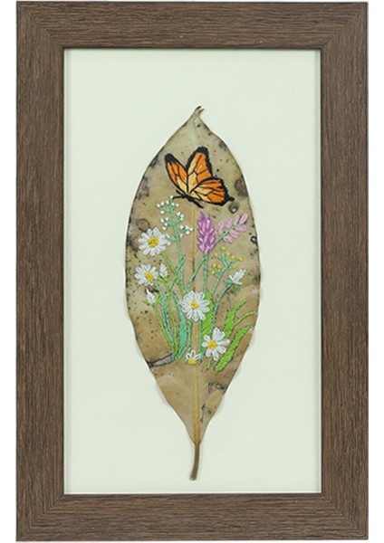 EL İŞÇİLİĞİ YAPRAK BOYAMA TABLO 31*20 cm - 5834
