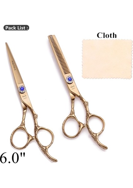 A9002 Jind 6n Saç Makas Profesyonel 5.5/6 Inç 440C Berber Kesme Makas Seti Erik Kolu Inceltme Makası Jilet Kenar Dropshipping A9002 (Yurt Dışından) fiyatları