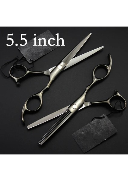 Set Profesyonel 6 5.5 ''makas Japonya 440C Çelik Saç Makas Saç Kesimi Inceltme Makası Kesme Berber Makas Kuaförlük Makas (Yurt Dışından)