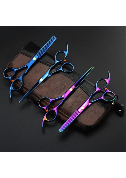 Set Profesyonel 6 5.5 ''makas Japonya 440C Çelik Saç Makas Saç Kesimi Inceltme Makası Kesme Berber Makas Kuaförlük Makas (Yurt Dışından) fiyatları