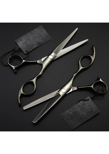 Set Profesyonel 6 5.5 ''makas Japonya 440C Çelik Saç Makas Saç Kesimi Inceltme Makası Kesme Berber Makas Kuaförlük Makas (Yurt Dışından) indirimleri