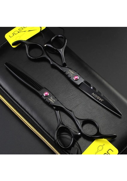Bir Inceltme Ekleme Çantası 321 # 5.5 ''marka Jason Üst Sınıf Kuaförlük Makas 440C Profesyonel Berberler Kesme Makası Inceltme Makası Saç Makası (Yurt Dışından)