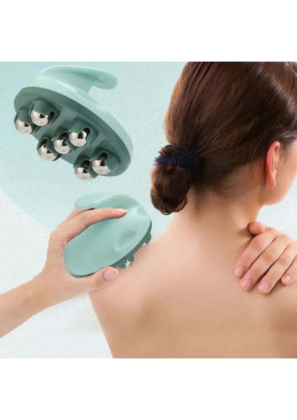 Yeşil 7 Çelik Boncuk Vücut Masaj Rulo Kolları Bacaklar Topu Haddeleme Slimmer Anti-Selülit Yağ Vücut Şekillendirme Rahatlatıcı Masaj Aracı Kaldırmak (Yurt Dışından)