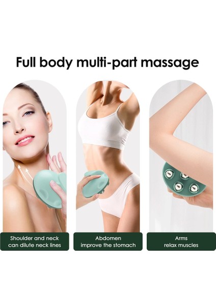 Yeşil 7 Çelik Boncuk Vücut Masaj Rulo Kolları Bacaklar Topu Haddeleme Slimmer Anti-Selülit Yağ Vücut Şekillendirme Rahatlatıcı Masaj Aracı Kaldırmak (Yurt Dışından)