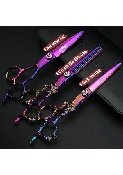 6 Inç Kesme Sharonds 6/7/8/9 Inç Gümüş Siyah Ejderha Kolu Salon Kuaförlük Makas Yüksek Kalite 440C Çelik Profesyonel Saç Makası (Yurt Dışından) fiyatları