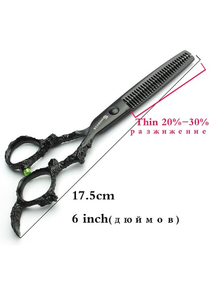 6 Inç Kesme Sharonds 6/7/8/9 Inç Gümüş Siyah Ejderha Kolu Salon Kuaförlük Makas Yüksek Kalite 440C Çelik Profesyonel Saç Makası (Yurt Dışından) indirimleri