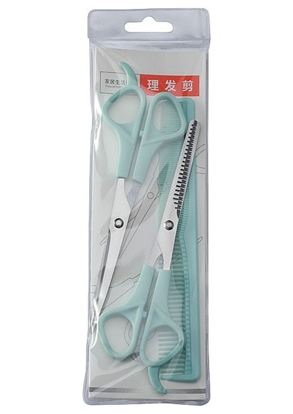 Mavi Saç Makas Çocuk Bebek Makas Seti Patlama Inceltme Makas Düz Snips Tarak Pet Güzellik Araçları Kuaförlük Makas Seti (Yurt Dışından)