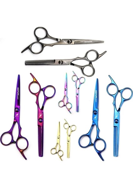 Diş Rengi Kesilmiş Japonya Orijinal 10 Profesyonel Kuaförlük Makas Inceltme Berber Makas Seti Saç Kesme Makası Salon Saç Makası (Yurt Dışından)
