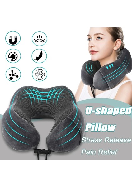 Gri Bellek Köpük U Şekilli Boyun Yastıklar Yumuşak Seyahat Uyku Masajı Yastık Uçak Sağlık Boyun Gevşetme Için Servikal Brace (Yurt Dışından) fiyatları