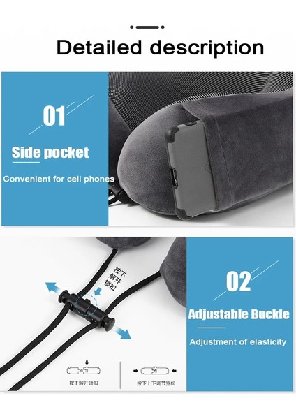 Gri Bellek Köpük U Şekilli Boyun Yastıklar Yumuşak Seyahat Uyku Masajı Yastık Uçak Sağlık Boyun Gevşetme Için Servikal Brace (Yurt Dışından) fırsatları