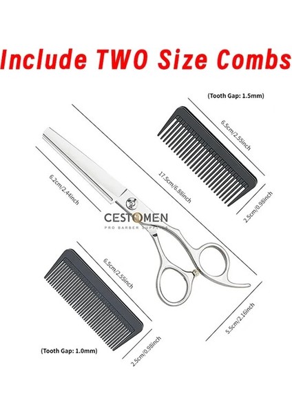 Iki Boyutlu Tarak Yeni Profesyonel JP440C Çelik 6 '' 2 In 1 Saç Makası Tarak Saç Kesimi Berber Saç Kesme Makası Kuaför Makası (Yurt Dışından)