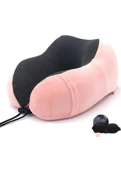 Pembe Bellek U-Şekilli Bellek Köpük Boyun Yastık S Yumuşak Seyahat Yastık Masaj Boyun Yastık Uyku Uçak Yastık Servikal Sağlık B (Yurt Dışından)