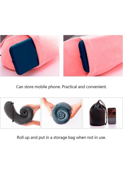Pembe Bellek U-Şekilli Bellek Köpük Boyun Yastık S Yumuşak Seyahat Yastık Masaj Boyun Yastık Uyku Uçak Yastık Servikal Sağlık B (Yurt Dışından)
