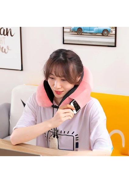Pembe Bellek U-Şekilli Bellek Köpük Boyun Yastık S Yumuşak Seyahat Yastık Masaj Boyun Yastık Uyku Uçak Yastık Servikal Sağlık B (Yurt Dışından)