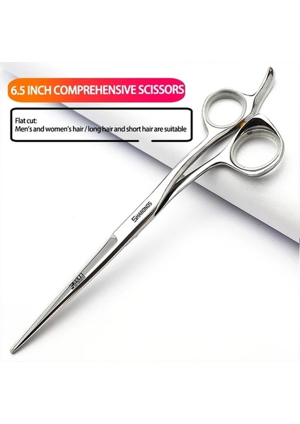 6,5 Inç Kesim Düz Kaküllü ve Ince Dişli 5,5-6-6,5 Inç Saç Kesme Makinesi, Dikişsiz Kuaför, Üst Düzey Profesyonel Kuaför Makası (Yurt Dışından)