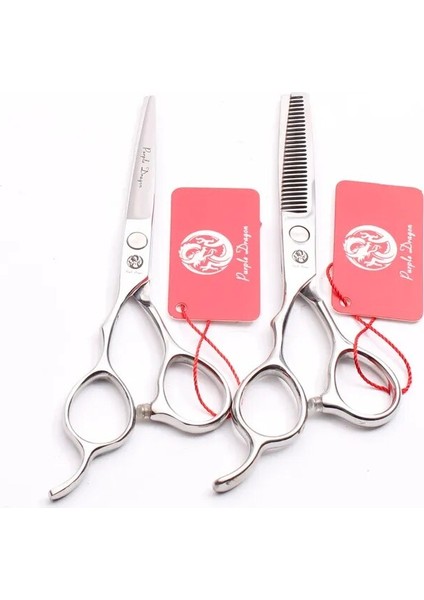 Z8000 Yin D 6n Z8000 6 Inç 17.5 cm Sol El Paslanmaz Mor Ejderha Parlak Kuaförlük Makas Kesme Makası Inceltme Makası Saç Makası (Yurt Dışından)