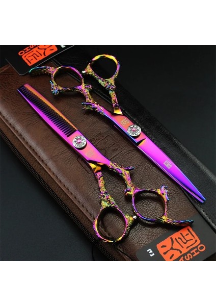 Hj-6gk Set Çanta Profesyonel 6 Inç Saç Makas Kuaförlük Makas Berber Makası Düz Inceltme Saç Kesme Aracı (Yurt Dışından) modelleri