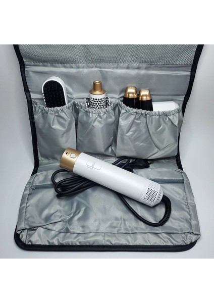 Boş Siyah Çanta Abd Plug 2023 Yeni 5 1 Saç Kurutma Makinesi Güçlü Sıcak Hava Fırçası Saç Şekillendirici Aracı, Dyson Airwrap Ev Salon Üfleyici Için Taşınabilir Pu Çanta ile (Yurt Dışından)