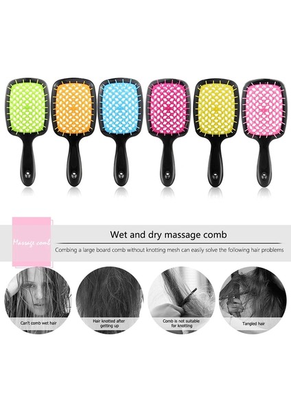 Yeşil Geniş Diş Hava Yastığı Masaj Tarak Salon Saç Bakımı Şekillendirici Tarak Anti Arapsaçı Anti-Statik Saç Fırçası Kafa Tarak Kuaförlük Araçları (Yurt Dışından)