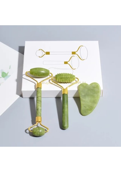 Green-B Doğal Yeşim Güzellik Kazıma Yüz Masajı Rulo Taramalar Meridyenler ve Akupunktur Noktaları Kaldırır Kırışıklıkları Sıkılaştırır Yorgunluğu Ortadan Kaldırır (Yurt Dışından)