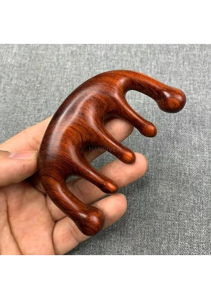 H Lobüler Kırmızı Sandal Ağacı Masaj Tarağı Başlığı Meridyen Masaj Tarağı Yeşil Sandal Ağacı Kaba Dişler Akupunktur Noktası Ahşap (Yurt Dışından)