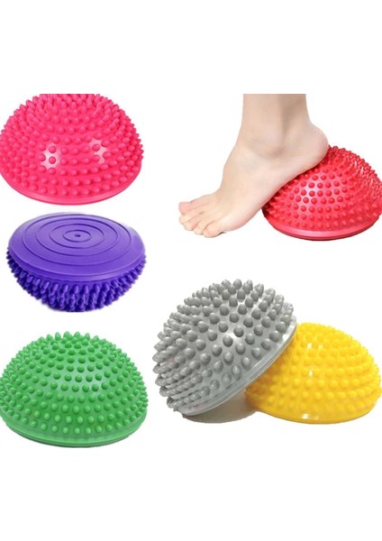 Mor 16 cm Yoga Topu Pvc Şişme Masaj Noktası Yarım Fit Top Denge Eğitmen Sabitleyici Gym Pilates Fitness Dengeleme Masaj Topu (Yurt Dışından) fiyatları