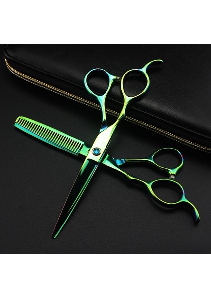 Set Profesyonel Japonya 440C Yeşil Solak 6 ''saç Makas Kesme Berber Makas Saç Kesimi Inceltme Makası Kuaförlük Makas (Yurt Dışından) indirimleri