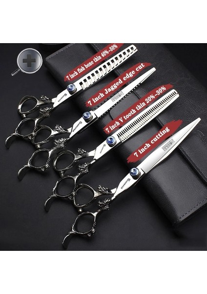 8 Inç Kesim Japonya 440C 7/6/6.5/5.5/8/9 Inç Yüksek Kaliteli Profesyonel Kuaförlük Makas Seti Saç Kesme Inceltme Berber Makas Seti Salon (Yurt Dışından) fırsatları